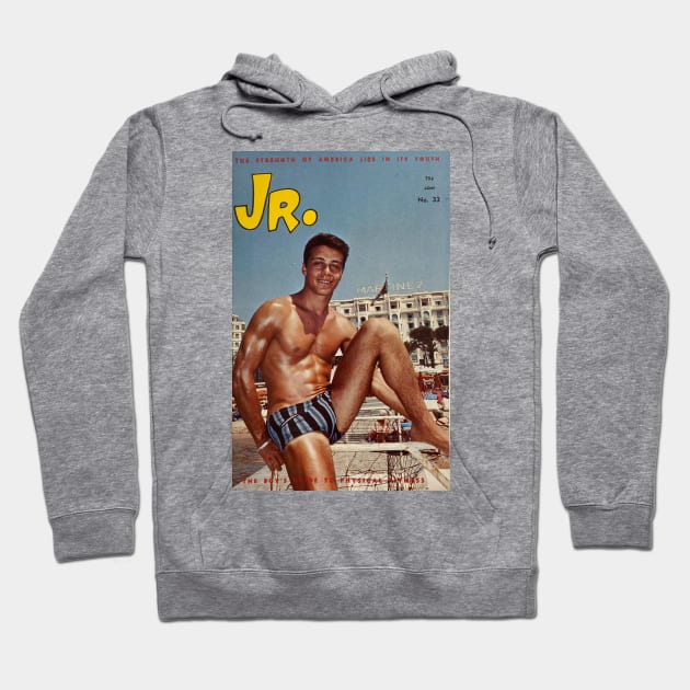 JR. Junior - Vintage Physique Muscle Male Model Magazine Cover Hoodie by SNAustralia